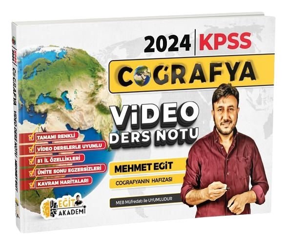 SÜPER FİYAT - Eğit Akademi 2024 KPSS Coğrafya Video Ders Notu - Mehmet Eğit Eğit Akademi