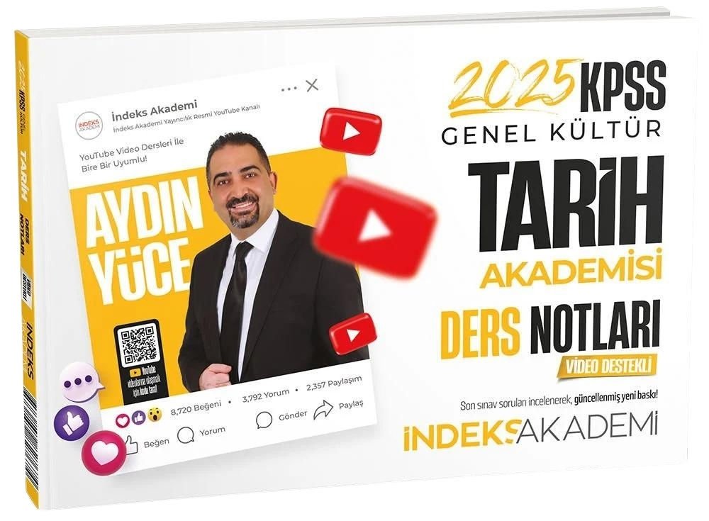 İndeks Akademi 2025 KPSS Tarih Akademisi Video Ders Notları - Aydın Yüce İndeks Akademi Yayıncılık