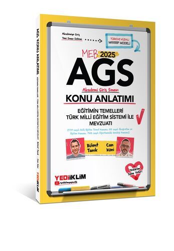 Yediiklim Yayınları 2025 MEB AGS Eğitimin Temelleri - Türk Milli Eğitimi Sistemi ile Mevzuatı Konu Anlatımı