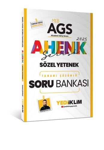 Yediiklim Yayınları 2025 MEB AGS Ahenk Serisi Sözel Yetenek Tamamı Çözümlü Soru Bankası