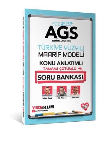 Yediiklim Yayınları 2025 MEB AGS Türkiye Yüzyılı Maarif Modeli Tamamı Çözümlü Konu Anlatımlı Soru Bankası