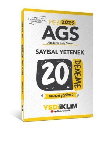 Yediiklim Yayınları 2025 MEB AGS Sayısal Yetenek Tamamı Çözümlü 20 Deneme